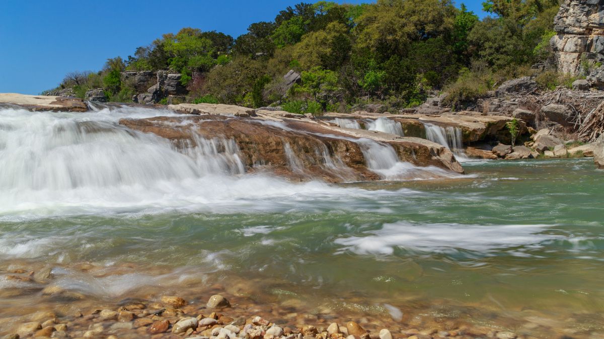 Water Fall/ Pedernales State Park/ The waters flowing over the falls at Pedernales State Park, Texas.