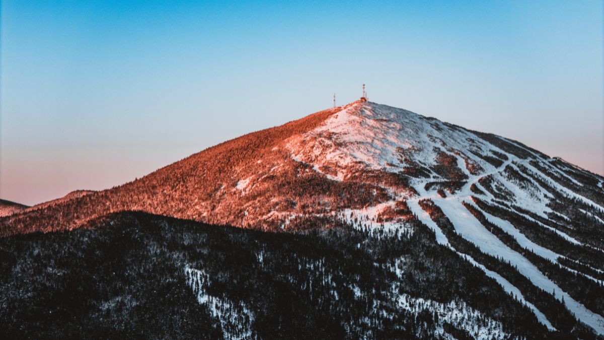 summit of Sugarloaf Mountain, Maine at sunrise.