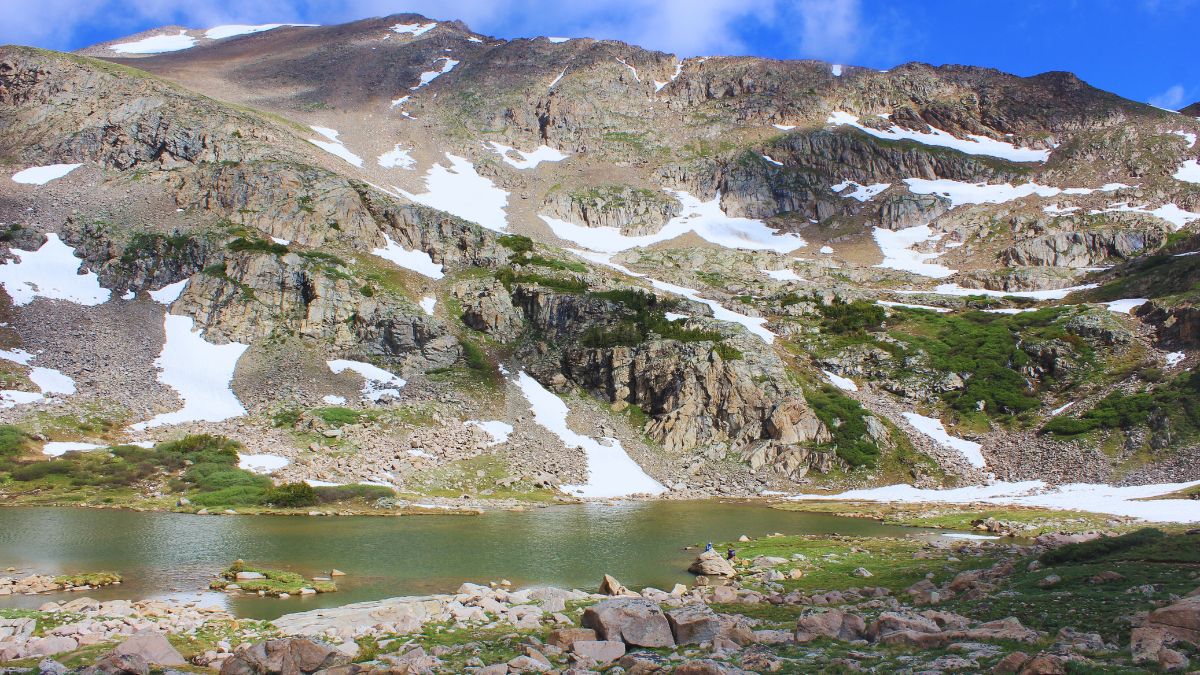 Alpine lake in Colorado Herman Gulch.