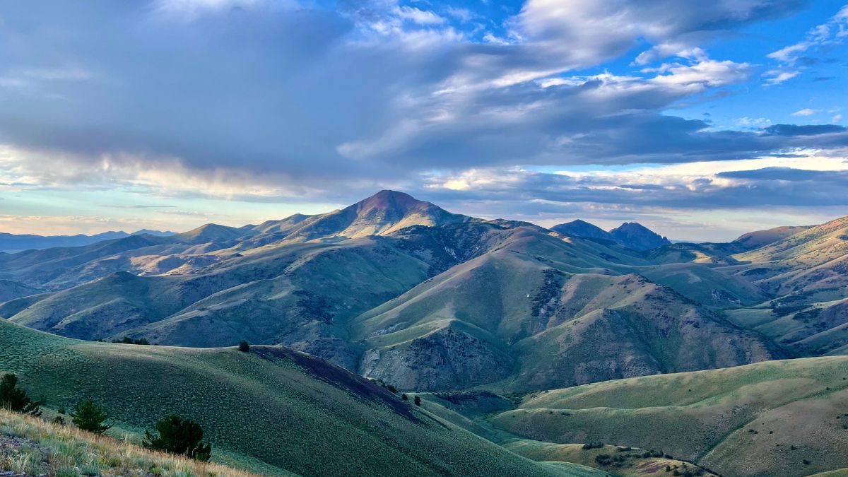 Arc Dome in the Toiyabe Range from Peavine Peak.