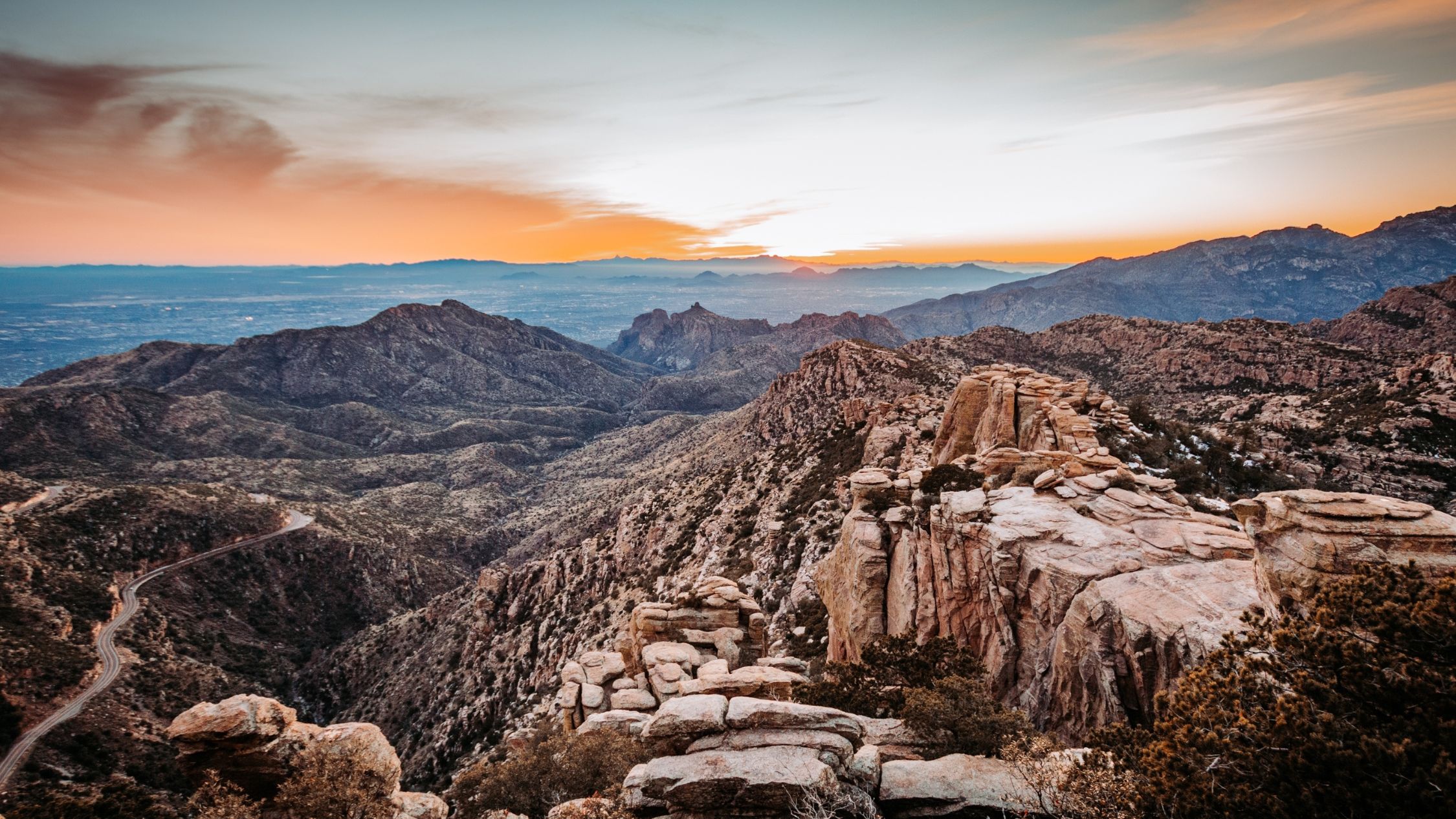 Arizona Sunset from Mount Lemmon Peaks.