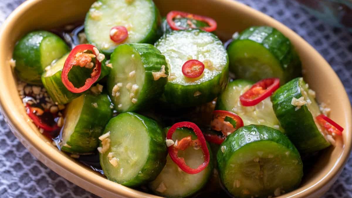 Asian Din Tai Fung Cucumber Salad.