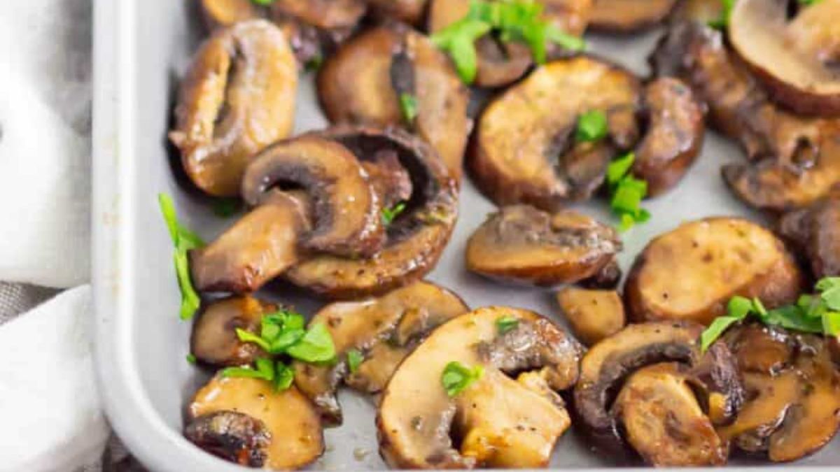 Baked Ranch Mushrooms.