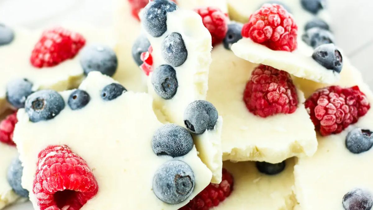 Berry Cottage Cheese Bark.