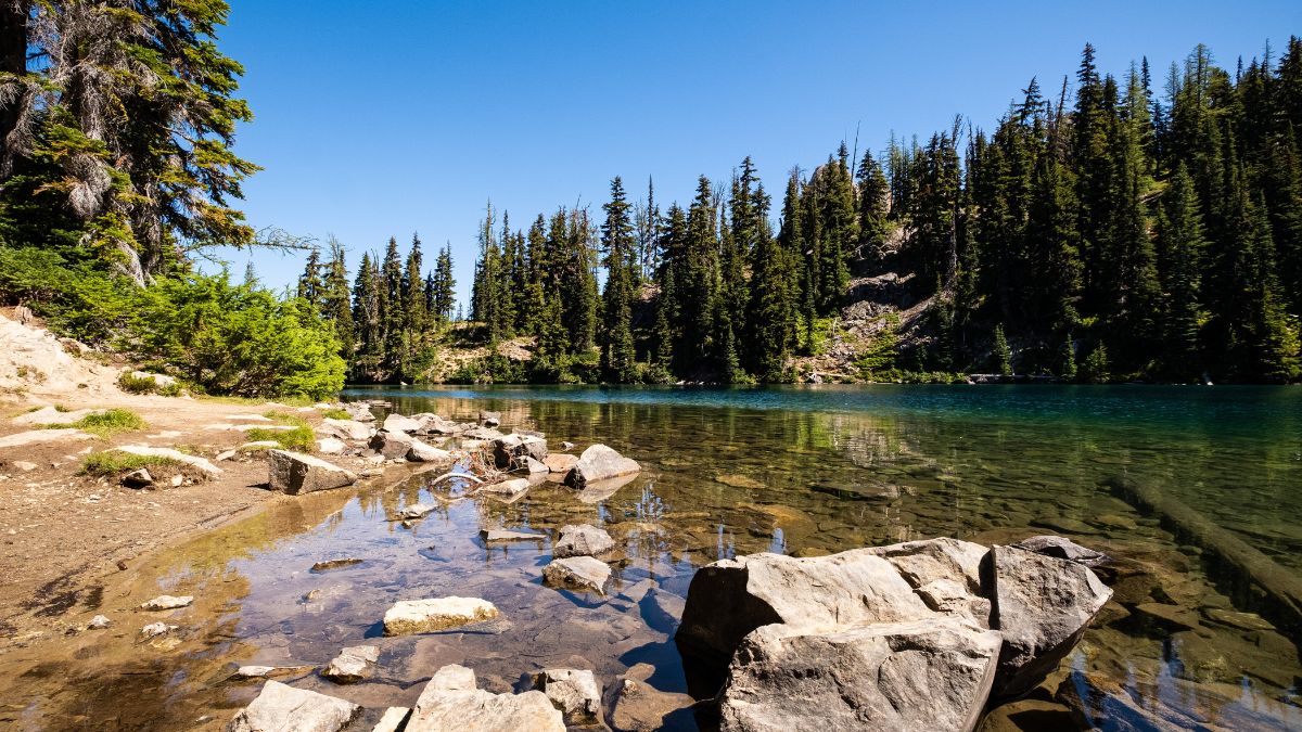 Blue Lake in North Cascades National Park in Washington State.
