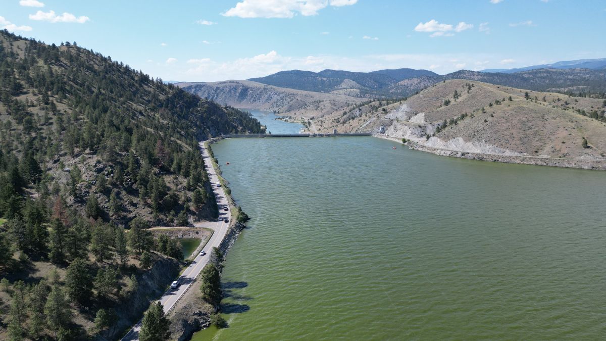 Canyon Ferry lake and Dam.