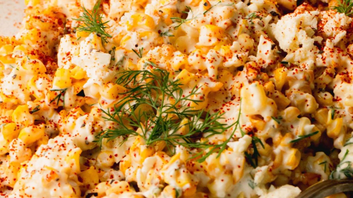 Charred Corn Salad with Feta and Dill.