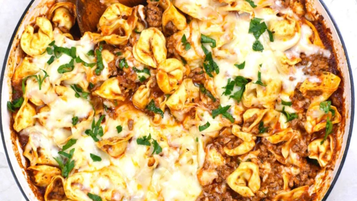 Cheesy Tortellini Bake.