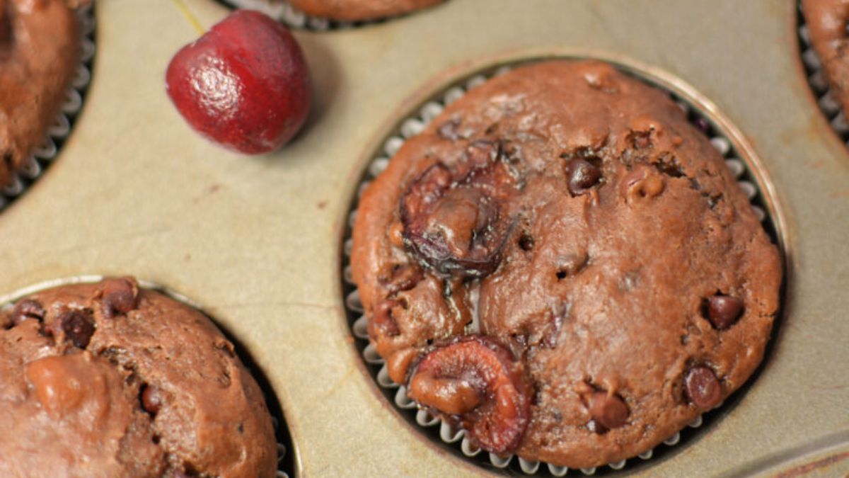 Chocolate Cherry Muffins.