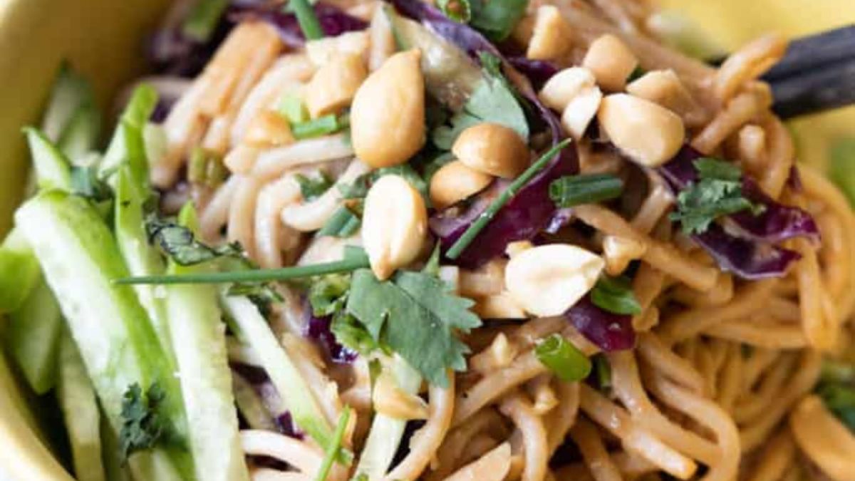 Cold Peanut Sesame Noodles.