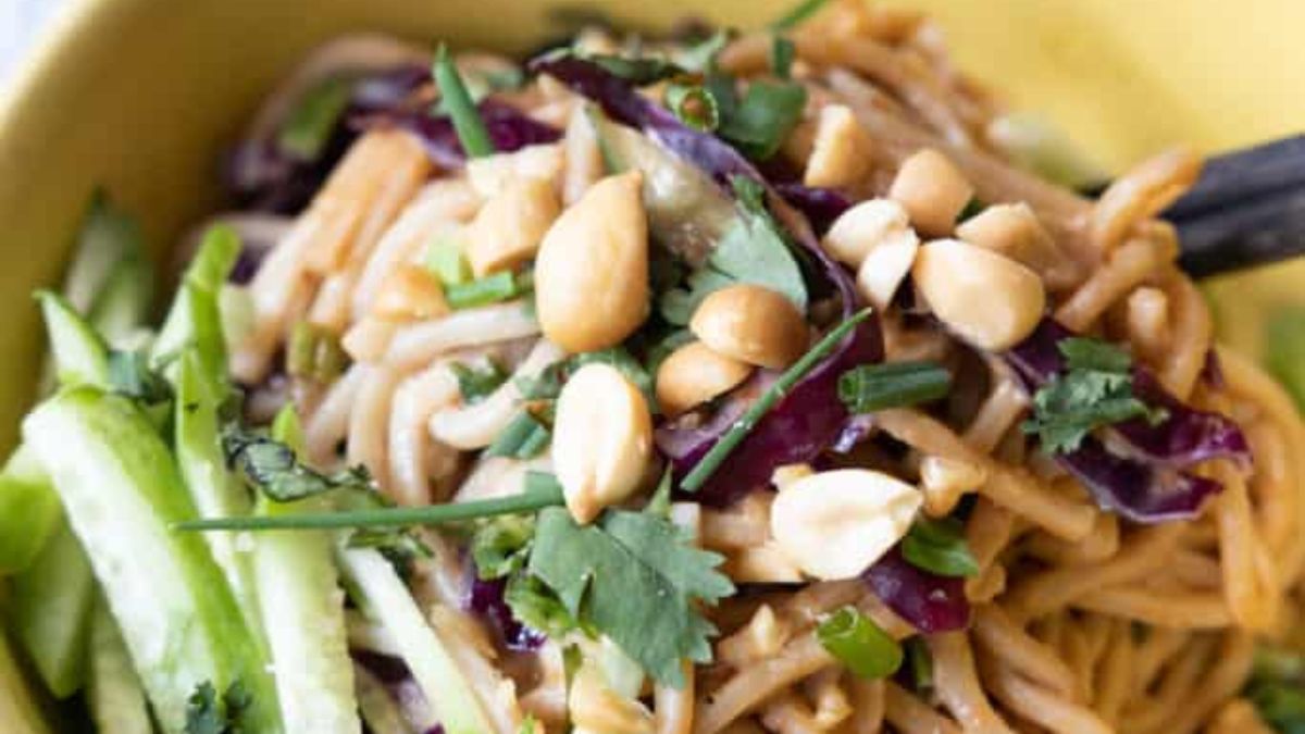 Cold Peanut Sesame Noodles.