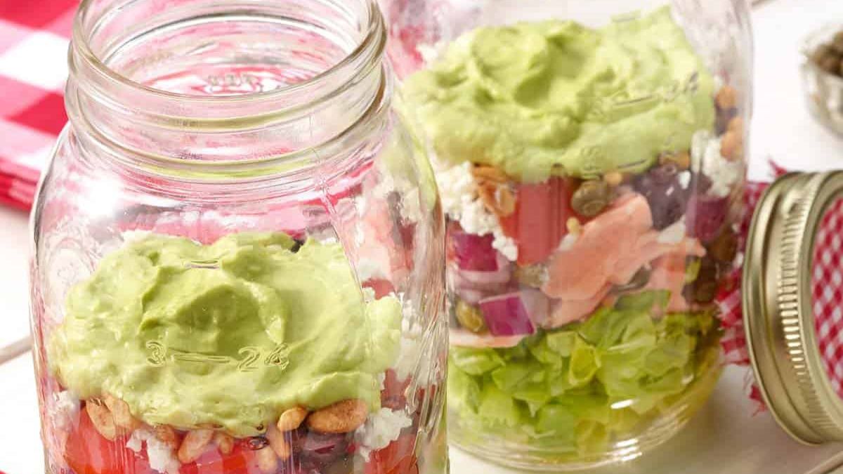 Cold Salmon Salad with Avocado Dressing.