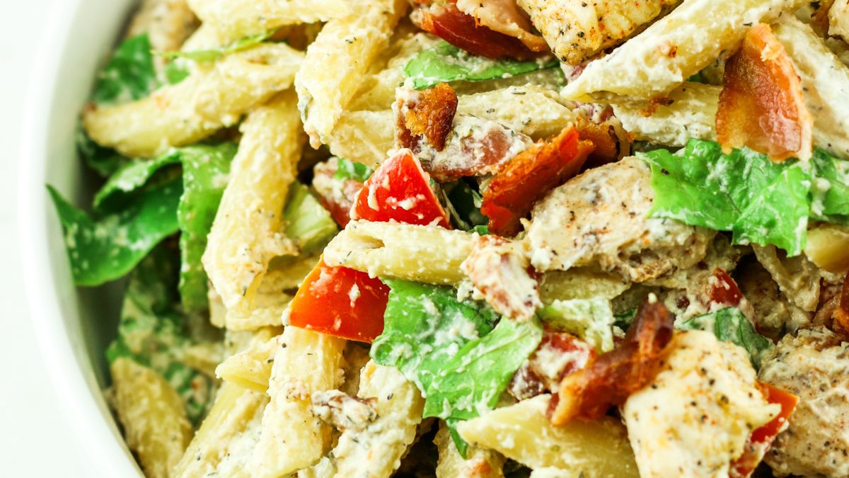 Cottage Cheese Ranch Pasta Salad.