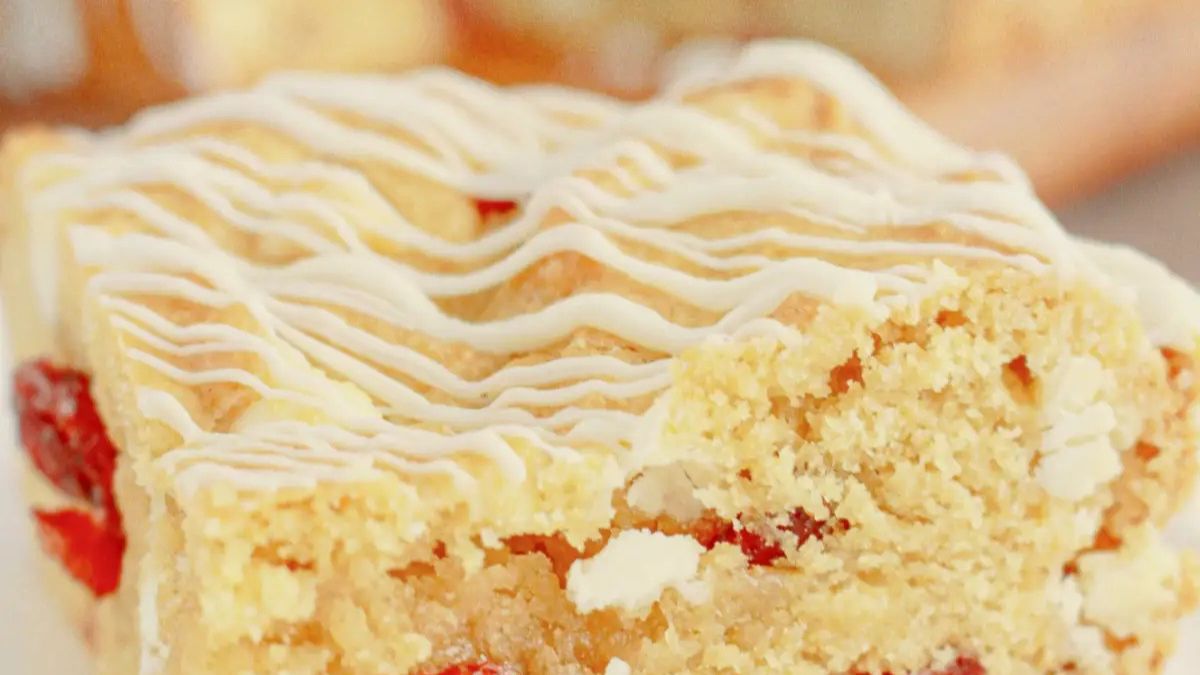 Cranberry White Chocolate Cookie Bars.