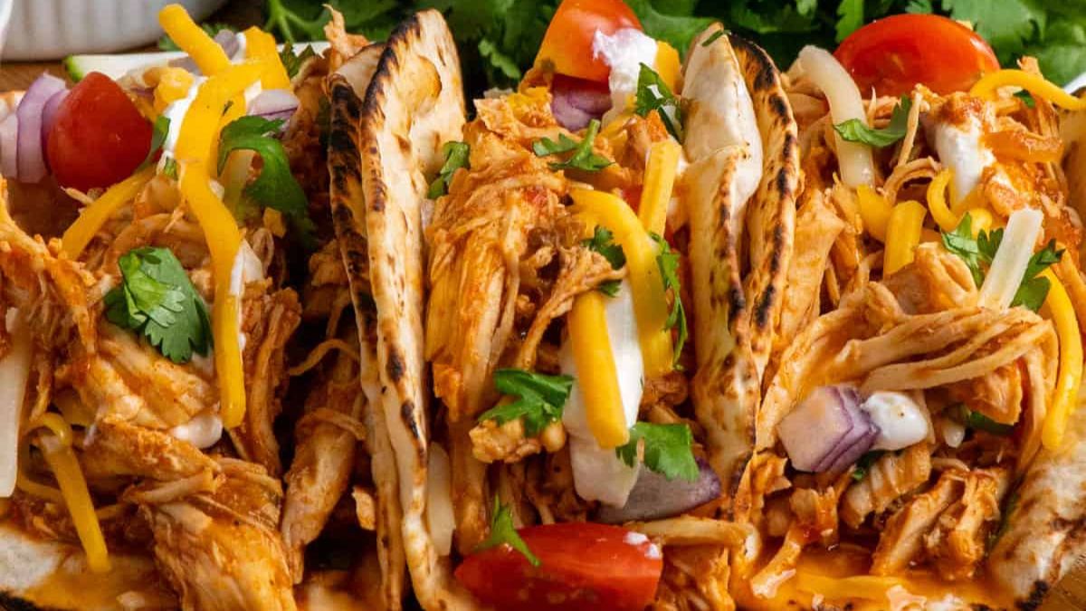 Crock Pot Chicken Tacos.