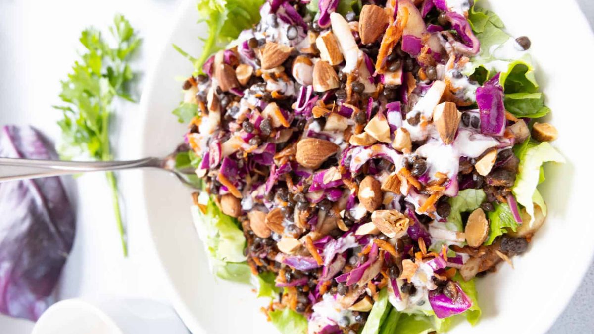 Crunchy Red Cabbage & Lentil Salad.