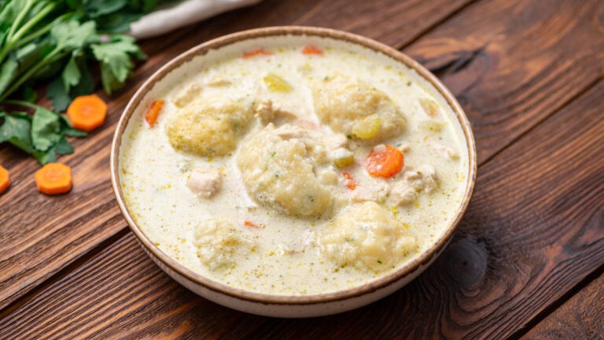 Dutch Oven Chicken and Dumplings.