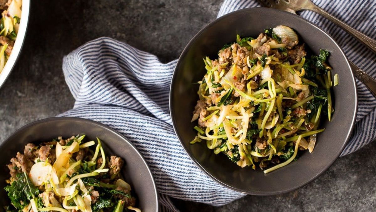 Easy Sausage and Cabbage Skillet.