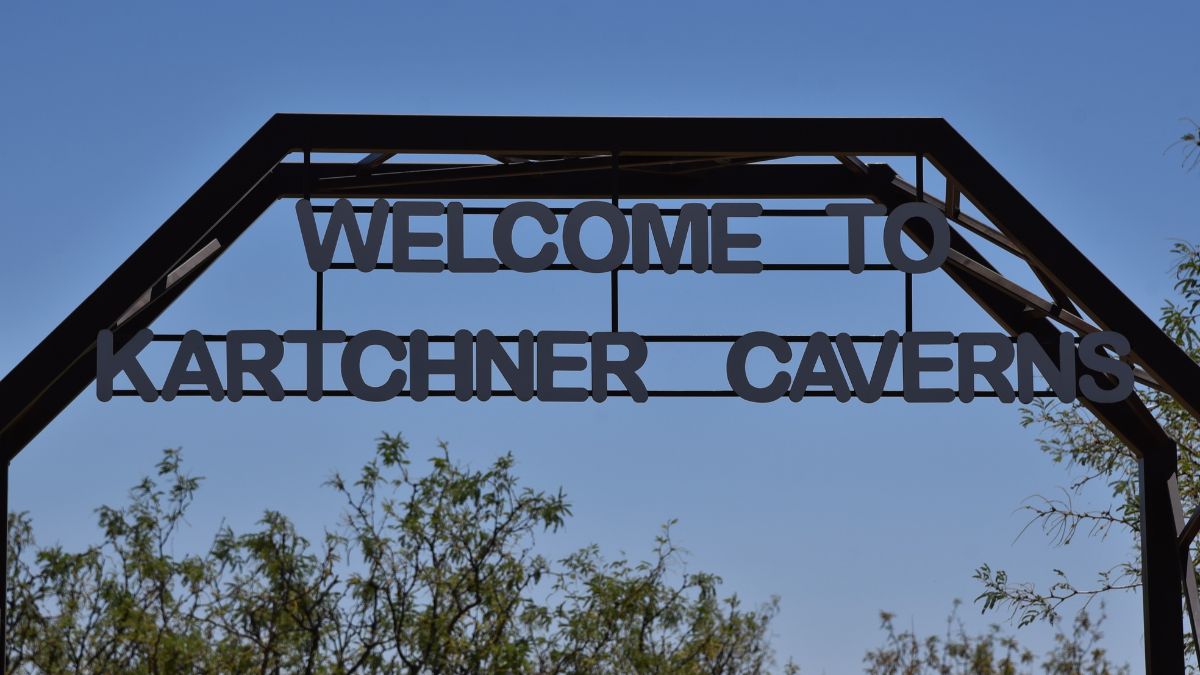 Entrance sign to Kartchner Caverns State Park in Benson Arizona.