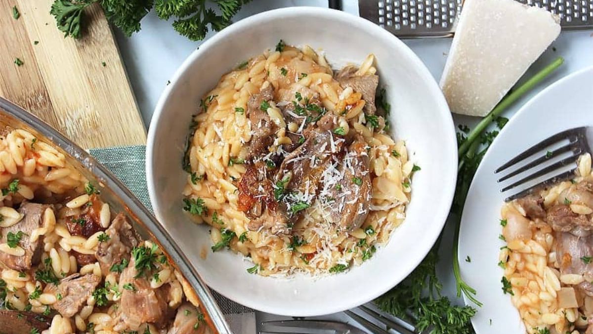 Giouvetsi (Greek Lamb Stew with Orzo).