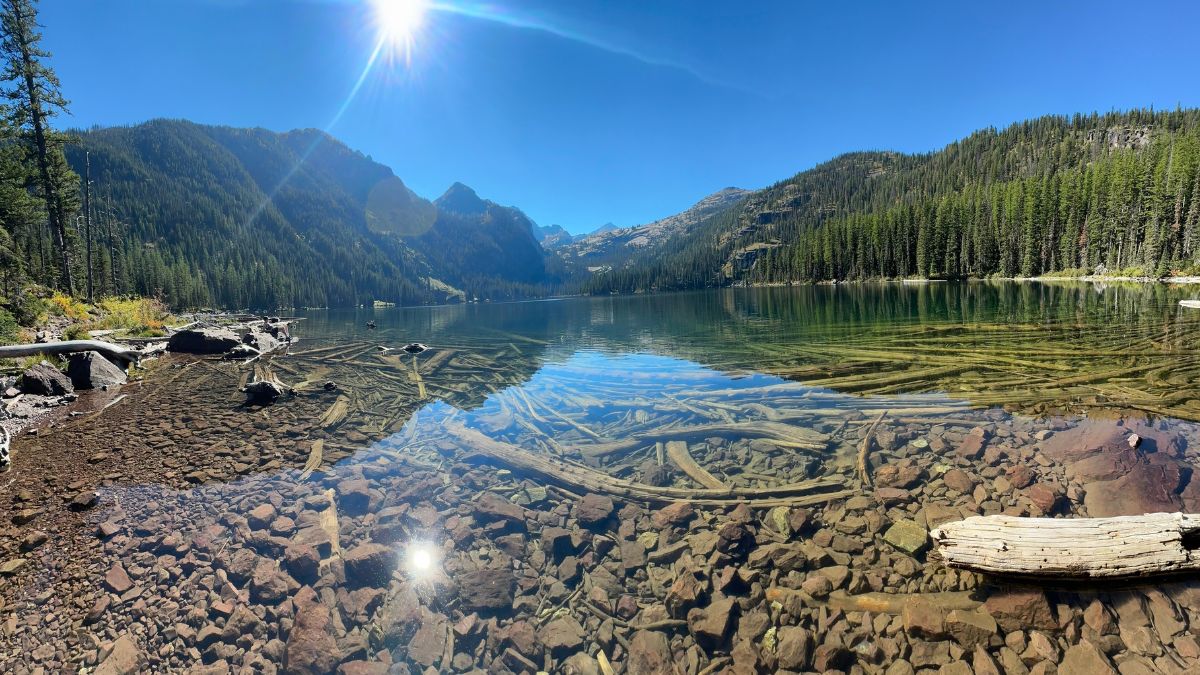 Glacier Lake in Mission Mountains Wilderness, Flathead National Forest, Montana.