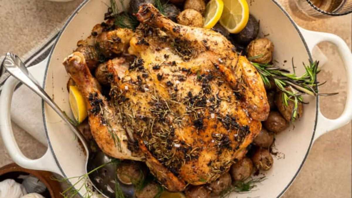 Greek Roast Chicken with Potatoes Recipe.