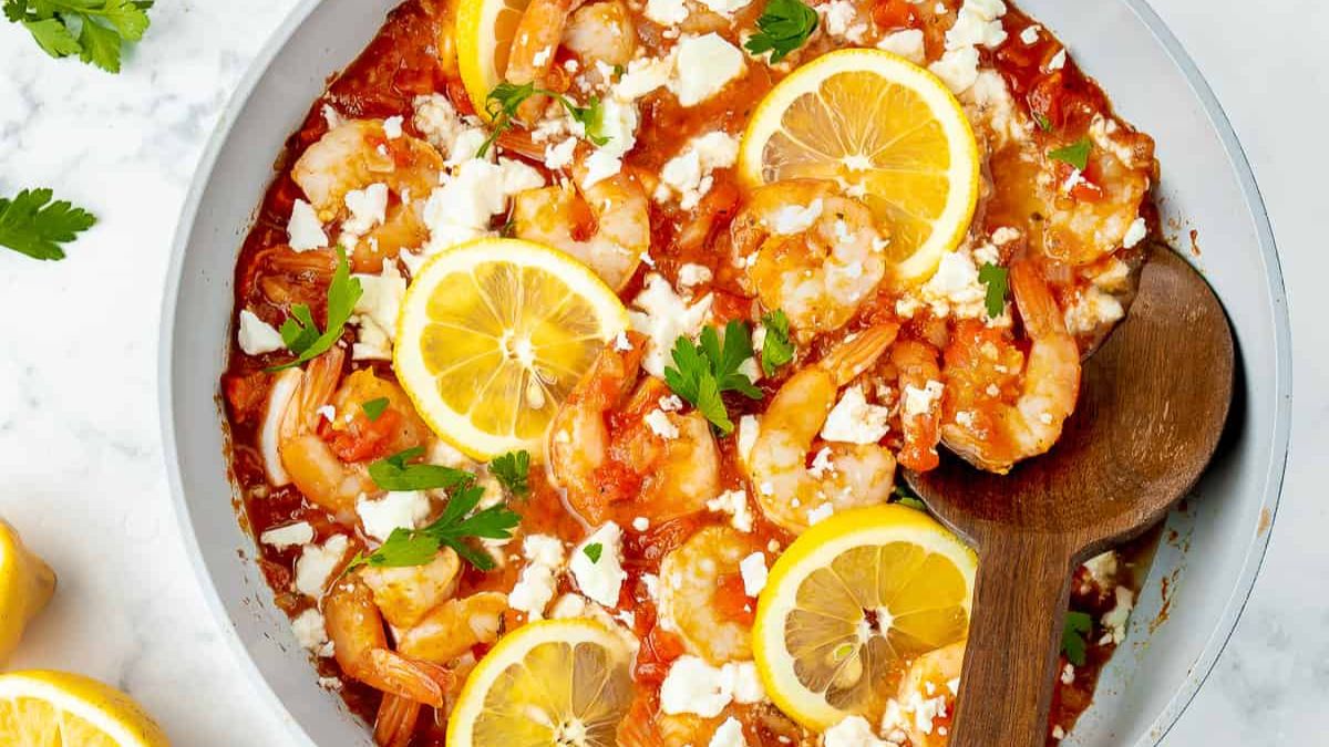 Greek Shrimp Saganaki {No Ouzo!}.