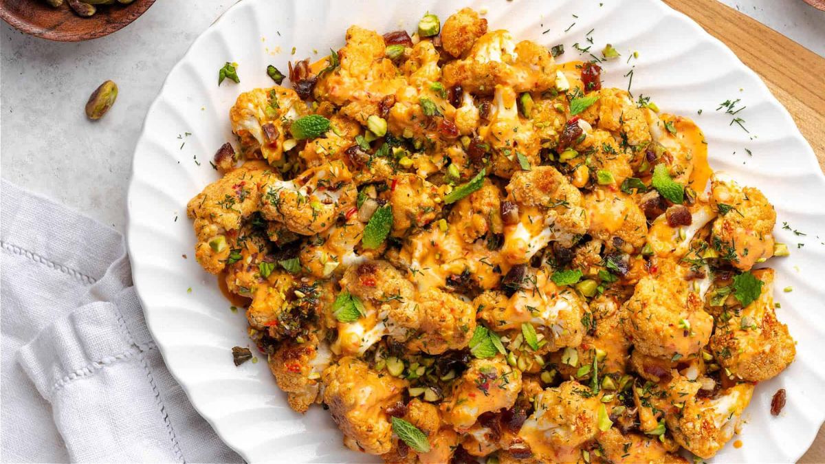 Harissa Tahini Cauliflower.