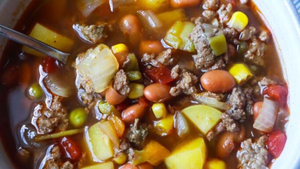 Hearty and Easy Crockpot Cowboy Soup Recipe.