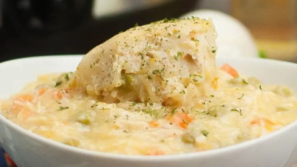 Homemade Slow Cooker Chicken and Dumplings Recipe.