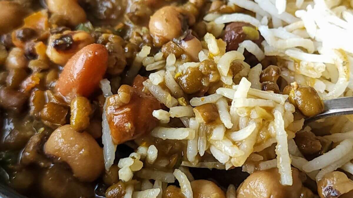Indian style mixed beans curry.