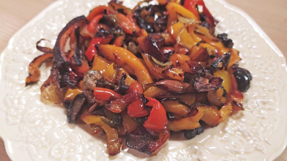 Italian Sweet & Sour Baked Peppers.