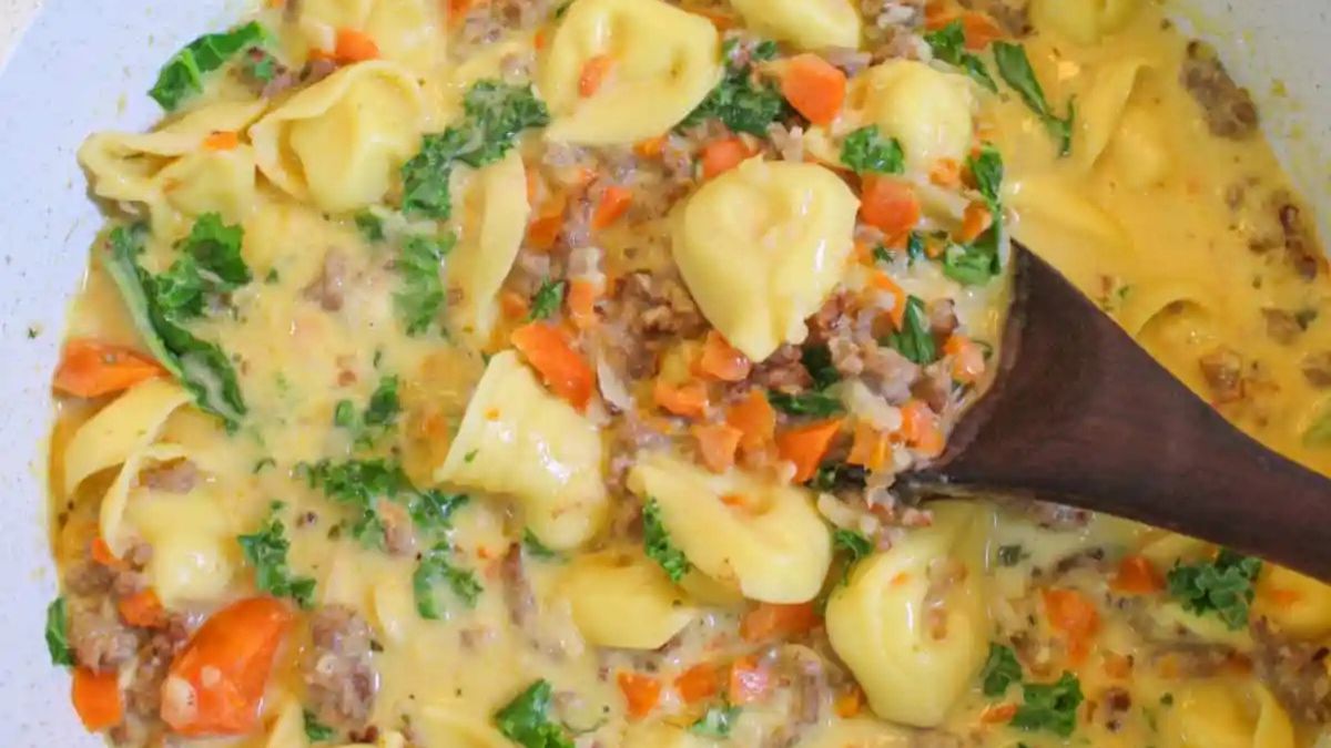 Kale Sausage Tortellini Soup.