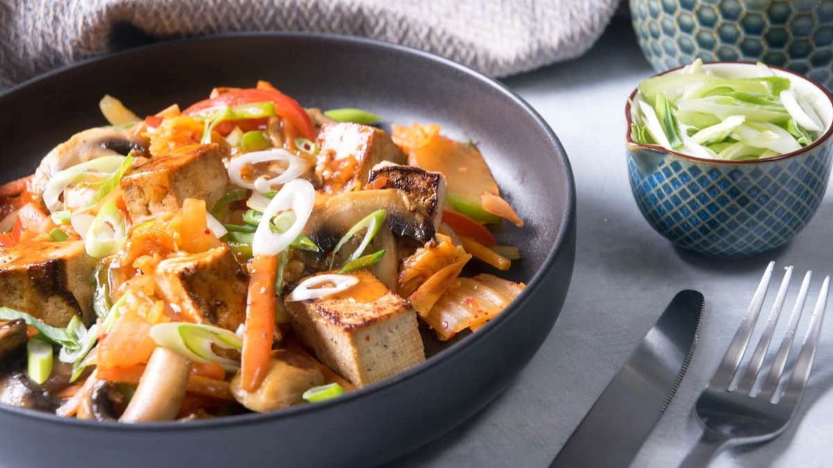 Kimchi Tofu Stir Fry.