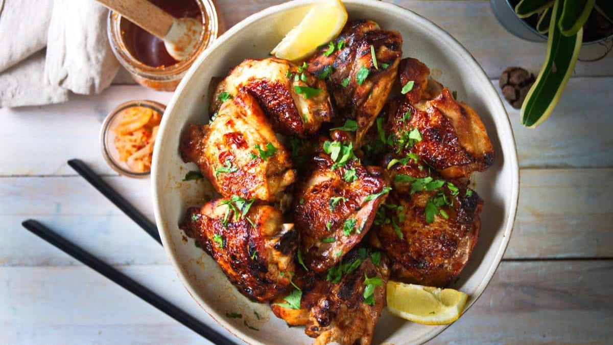 Korean Kimchi Chicken.