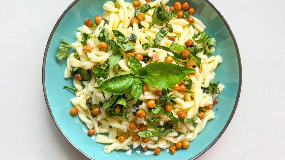 Lemon Basil Chickpea Pasta Salad.