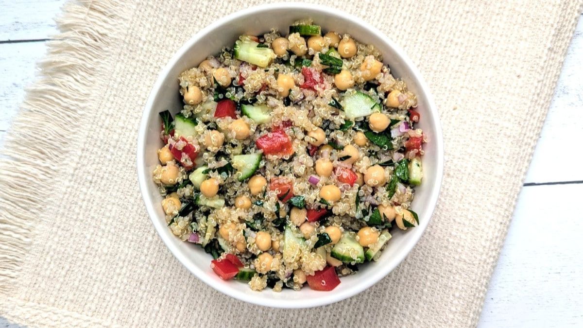 Lemony Quinoa Chickpea Salad.