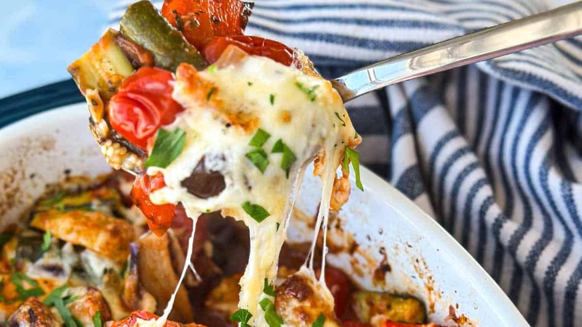 Mediterranean Roasted Vegetable Casserole.