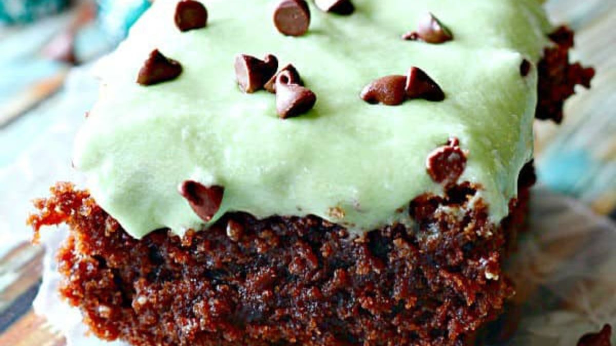 Mint Truffle Brownies with Mint Buttercream.