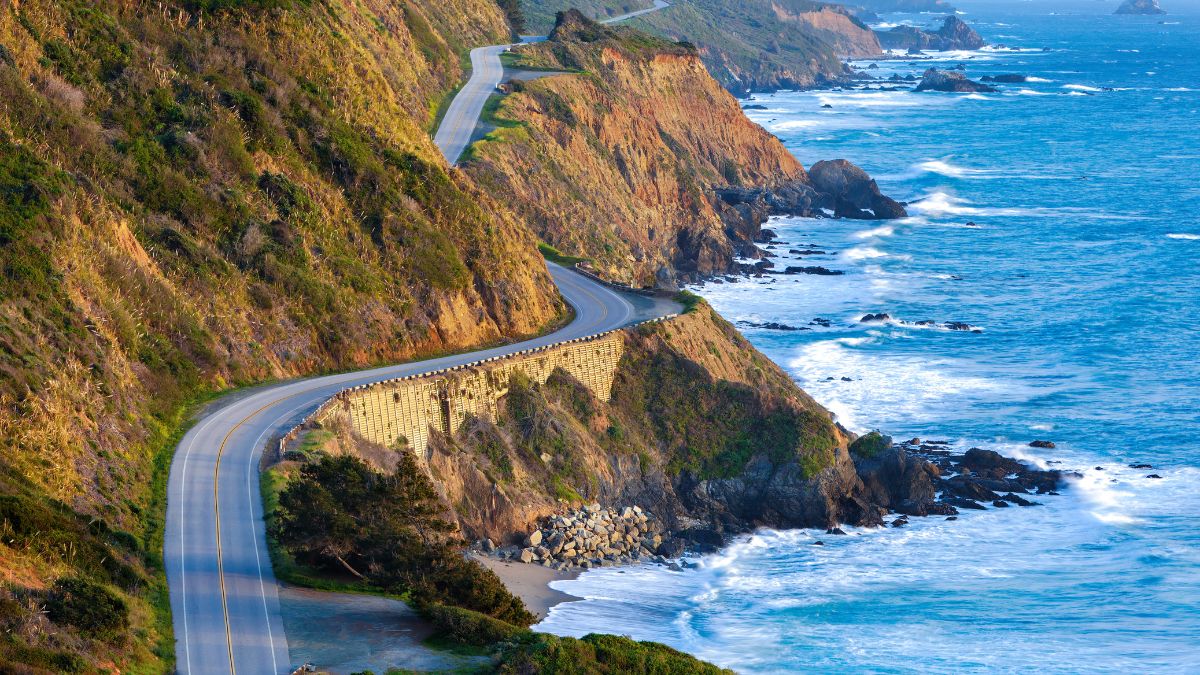 Pacific Coast Highway (Highway 1) at southern end of Big Sur, California.