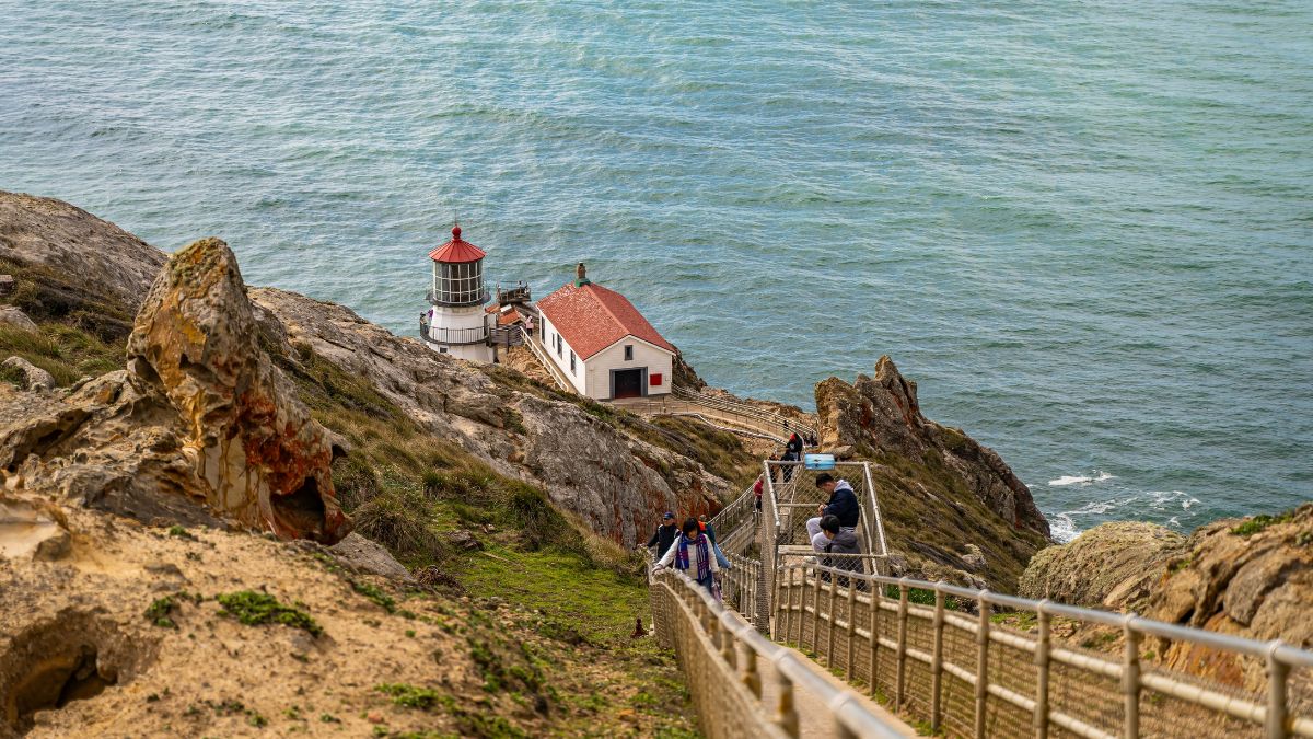Point Reyes, California, USA -January 29, 2023: Point Reyes Lighthouse in California.