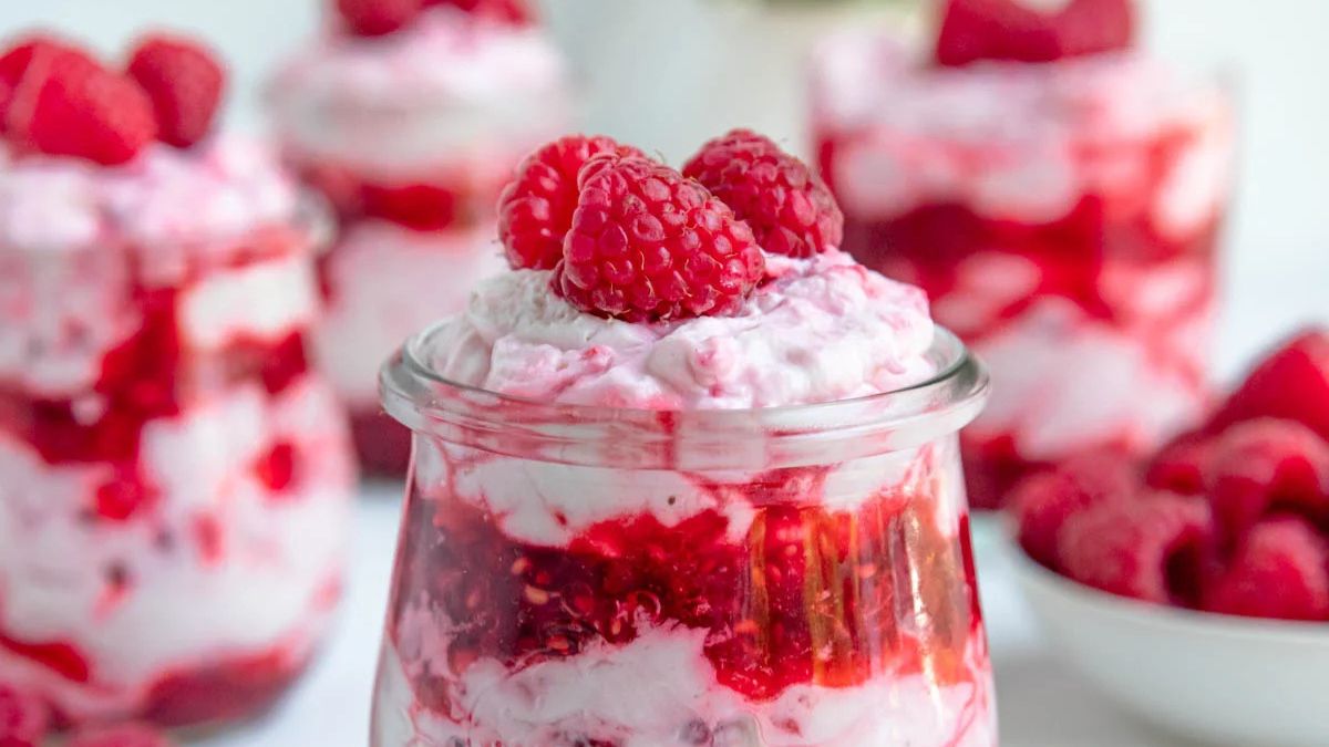 Raspberry Fool with Whipped Mascarpone.