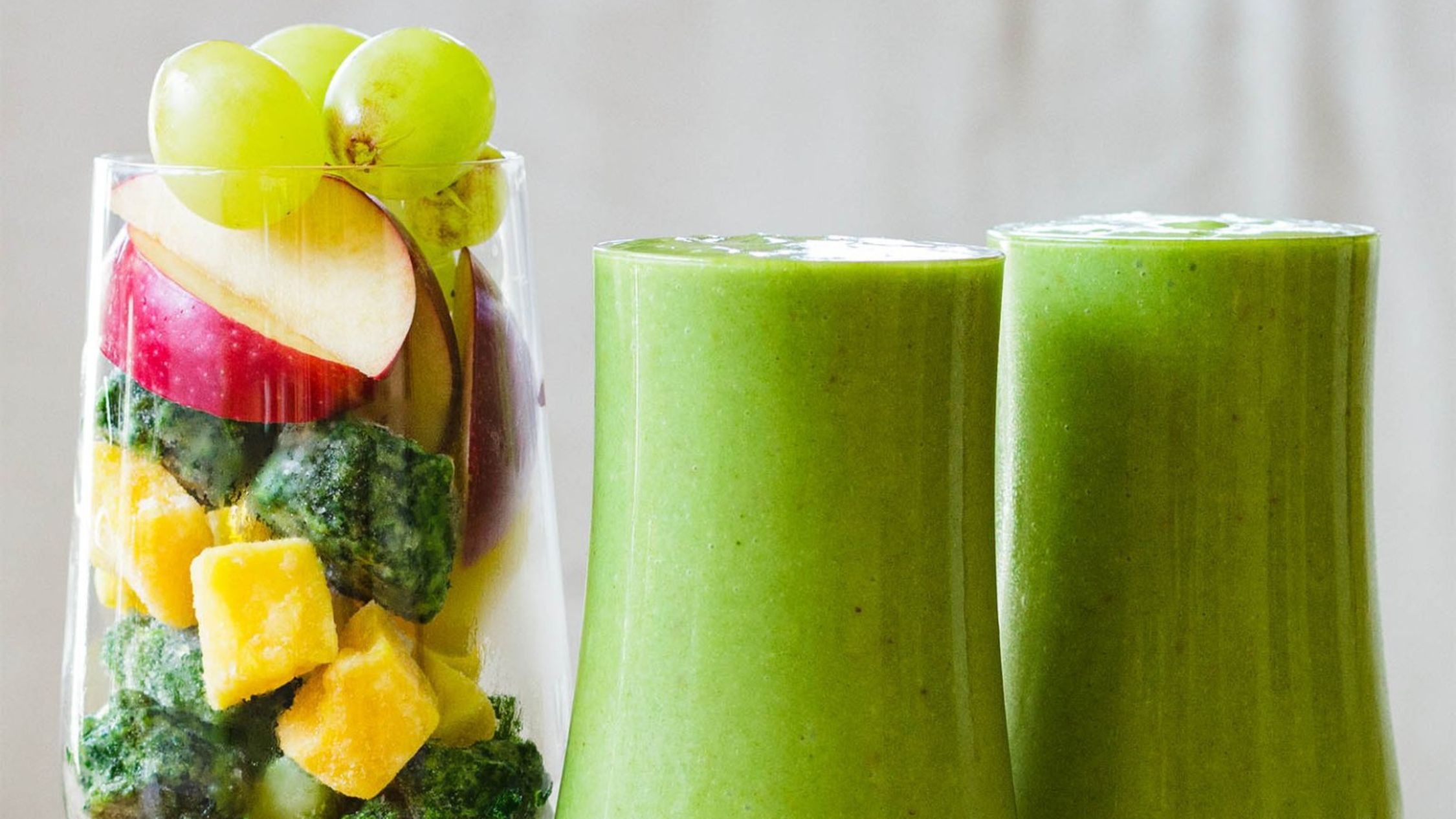 Refreshing Spinach Broccoli Mango Green Smoothie.