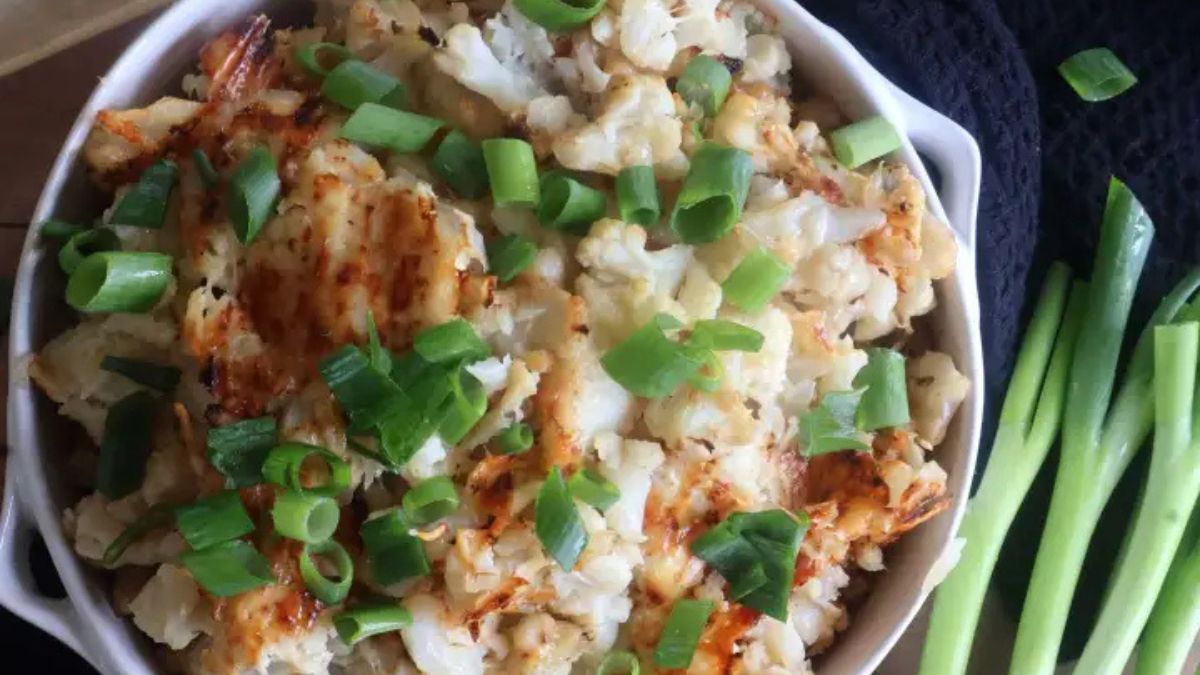 Roasted Cauliflower with Parmesan Cheese.