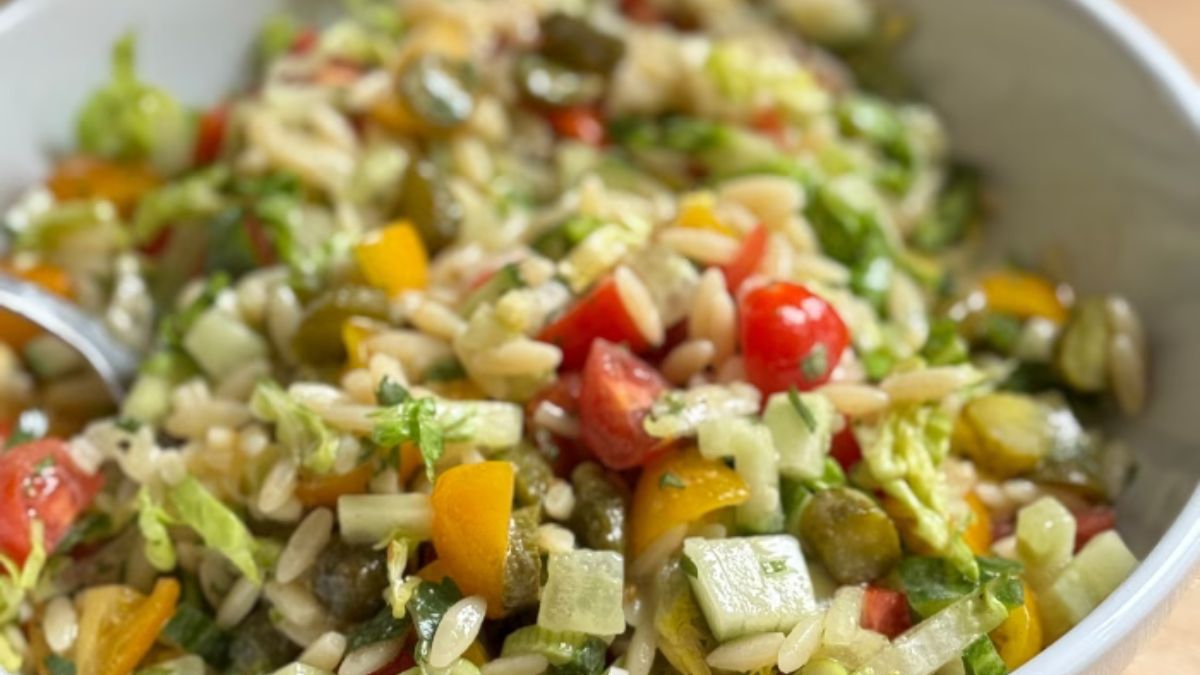 Simple Summer Orzo Salad Recipe.