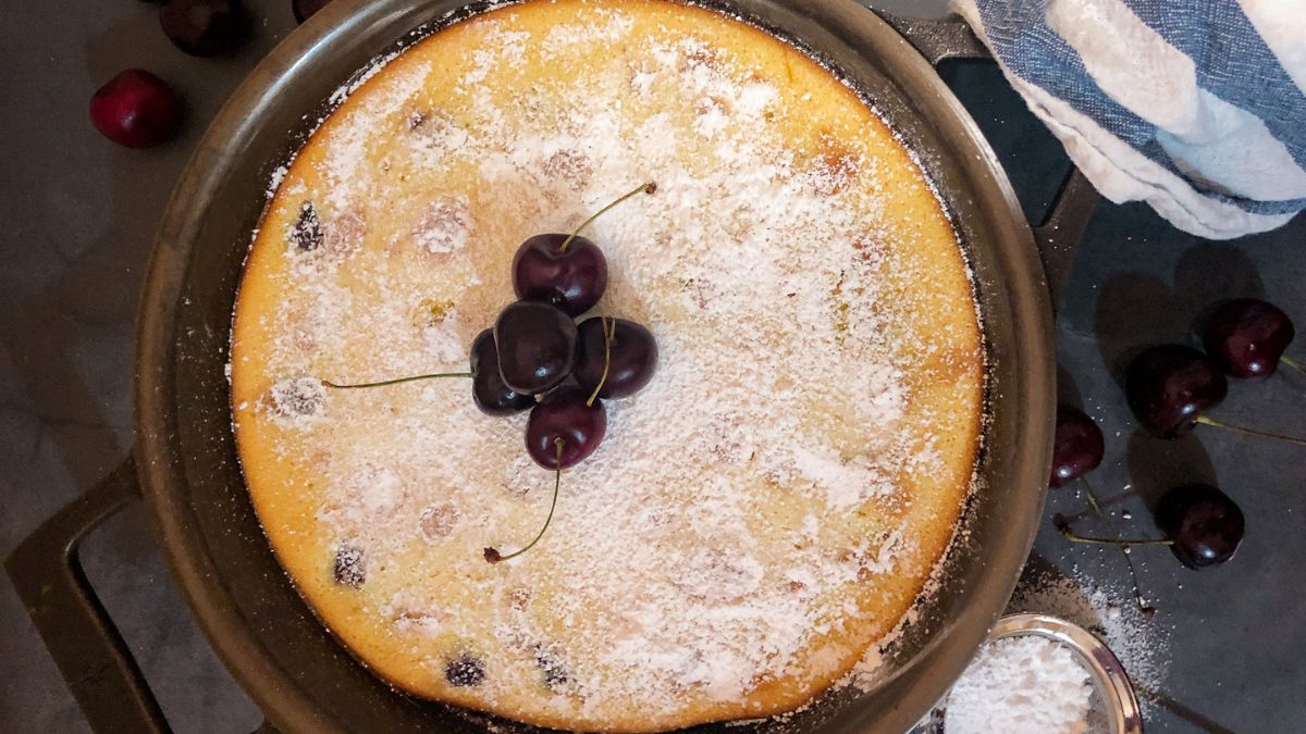 Skillet Cherry Clafoutis .