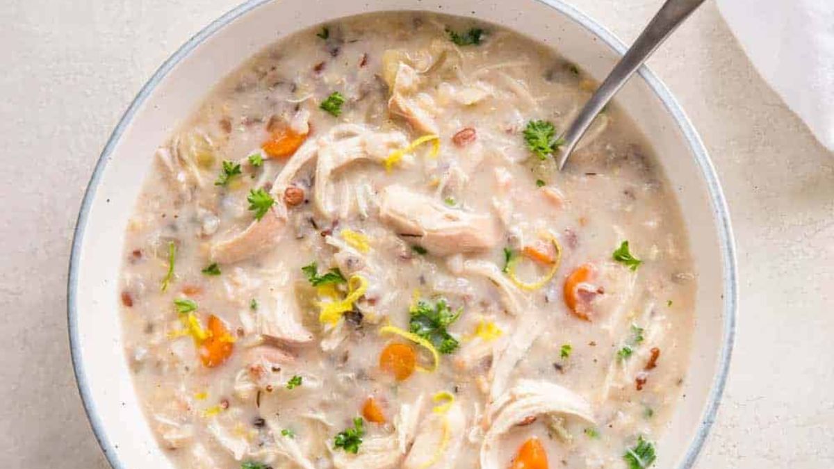 Slow Cooker Chicken and Wild Rice Soup.