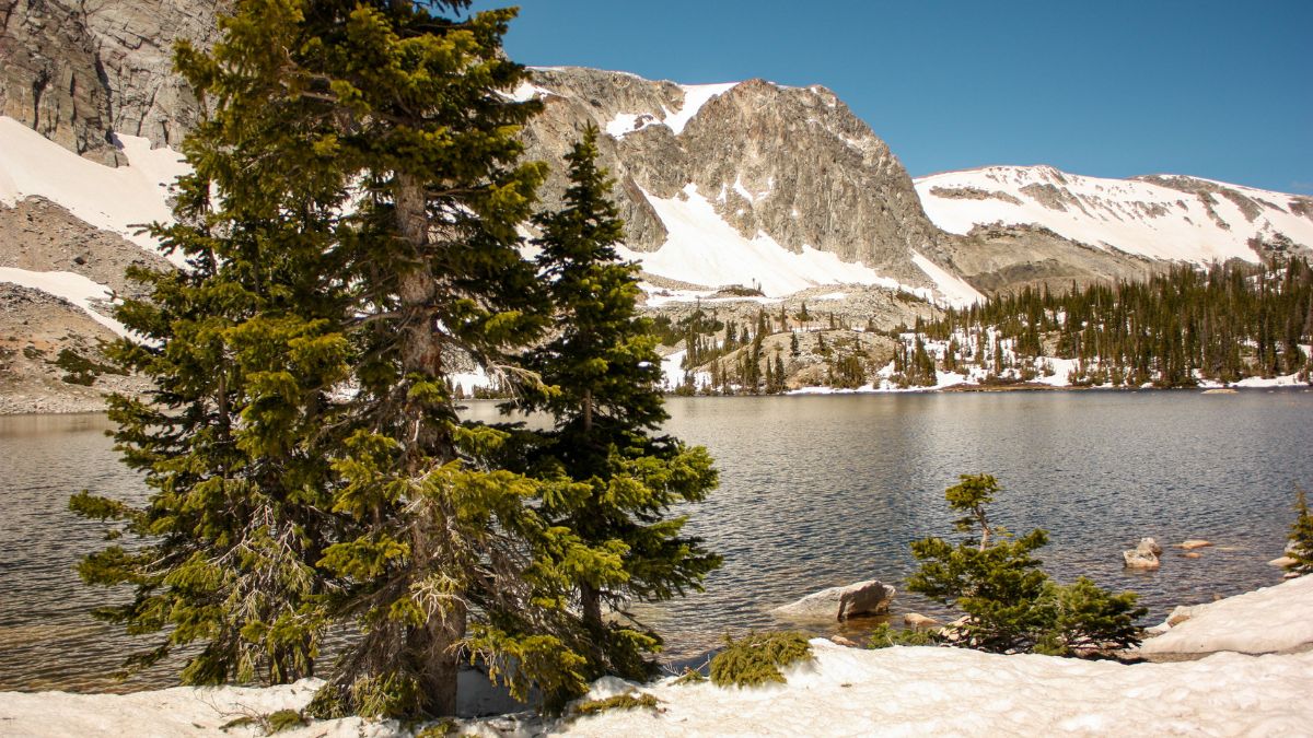 Snowy Lake on Sugarloaf Mountain, Wyoming, Medicine Bow-Routt National Forest.