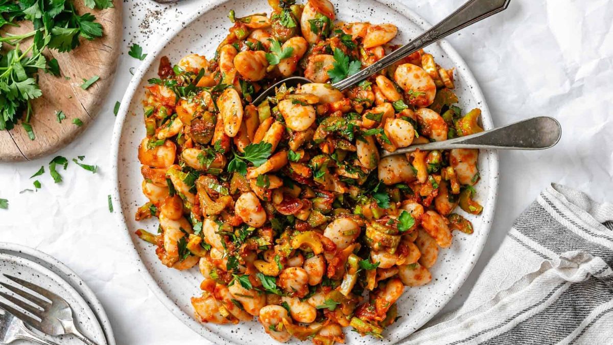 Spanish Style Gigante Bean Salad.