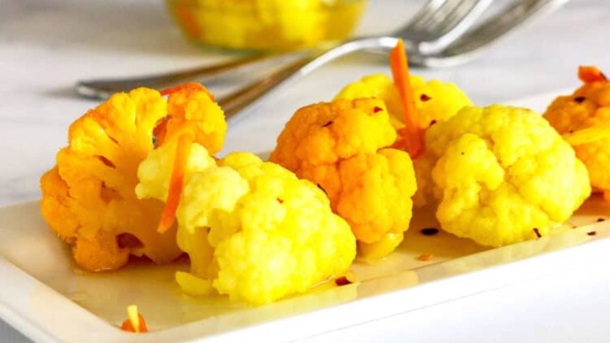 Spicy Pickled Cauliflower.
